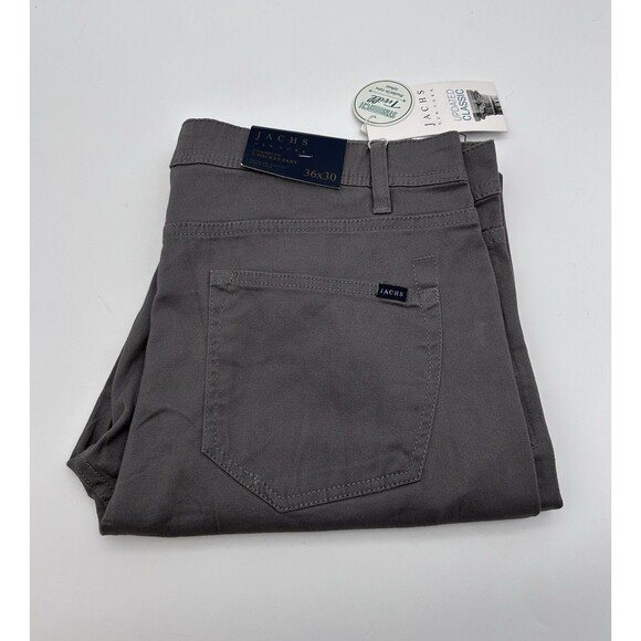 Jachs New York Men's Straight Stretch 5 Pocket Twill Pant 36X30 Charcoal Gray - Picture 1 of 12